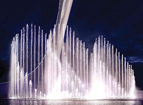 Majestic: The Waters of Olympic Park in Sochi sprays 700,000 gallons of water.