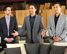 Founders: Doddy, Yavar and Rodd Rafieha address contestants on “Inside Job.”