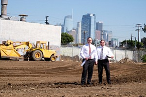 Positive Prognosis: Peter Becronis, left, and Adam Matar of Inception Property Group at a downtown medical office development. DaVita has already signed a lease deal.