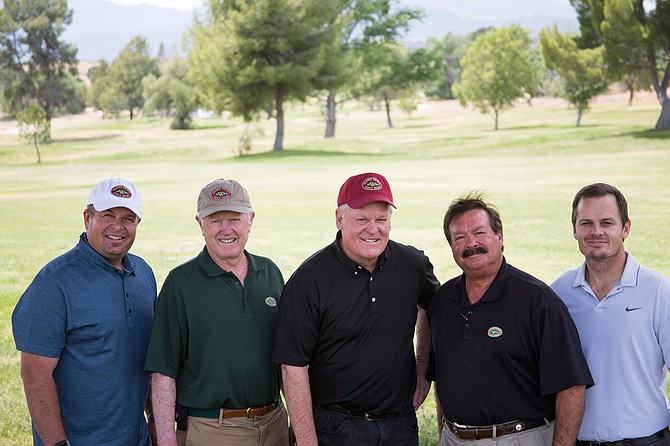 Golf champ Johnny Miller (center) is seen here with (left to right) Johnny Miller Jr., William McWethy, Fred Grand and Andy Miller at Warner Springs Ranch Golf Club - Photo courtesy of Carrisito Captures, Rowlynda Moretti Photography
