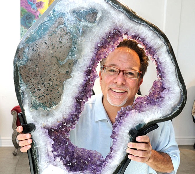 New Age in Retail: Mystic Journey owner Jeff Segal with amethyst.