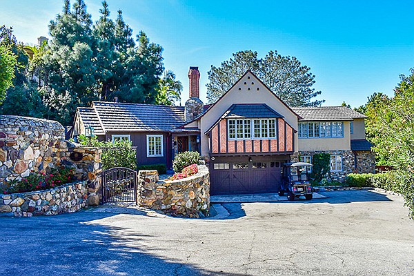 The façade of this home at 7712 Hillside Drive in La Jolla is a distinctive representation of an English Tudor Revival home from the 1930s. Photo courtesy of Berkshire Hathaway HomeServices California Properties