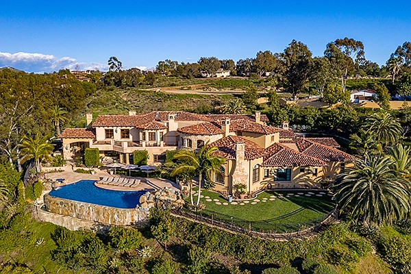 An aerial view of a 15,113-square-foot estate at 16443 Top O’ Crosby in the Crosby Estates golf community. Photo courtesy of Pacific Sotheby’s International Realty