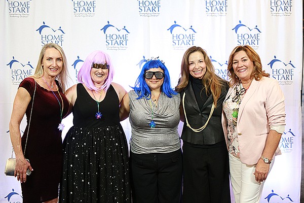 Lisel Ferguson, left, Michelle Schwartz, Lisa Wright, Maria Ridge and Jodi Valdivieso at Home Start’s 47th annual Blue Ribbon Gala. Photo courtesy of Home Start Inc.