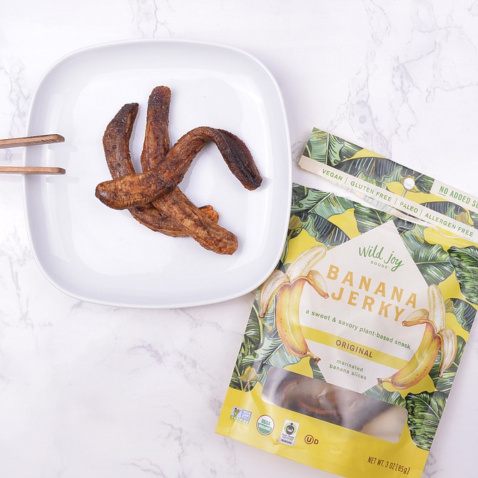Wild Joy Goods recently introduced to the market its banana jerky, a plant-based alternative to the traditional jerky options. Photo courtesy of The Kairos Group, Inc.