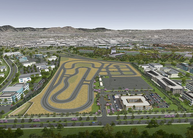 A new Emergency Vehicle Operations Center that includes a driver training track is coming to Otay Mesa. Rendering courtesy of the San Diego County Sheriff’s Department.
