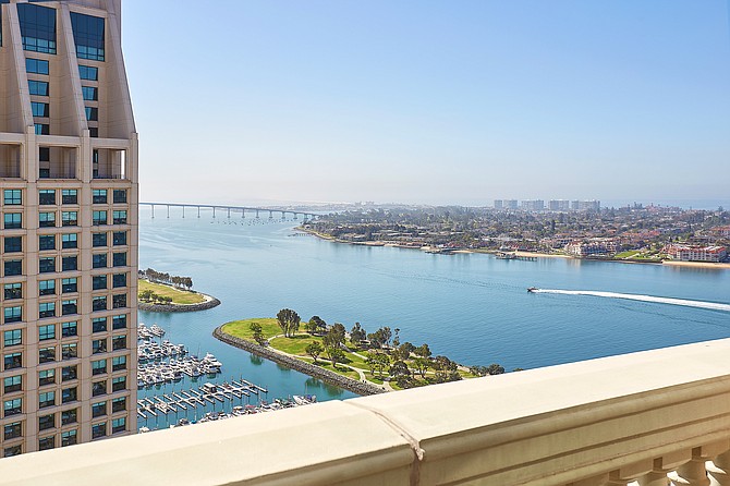 Take in panoramic ocean views from the tallest hotel on the San Diego waterfront. Photo courtesy of Manchester Grand Hyatt San Diego.