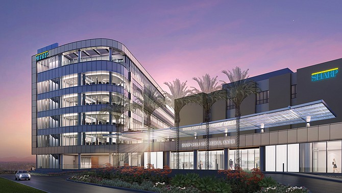 Sharp HealthCare expects to open its new Chula Vista Medical Center Tower in January. Rendering courtesy of Hensel Phelps.