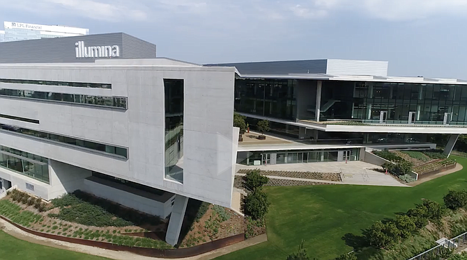 Illumina Inc. has a big presence in the University Towne Center neighborhood. San Diego is the center of the company’s global business. Illumina said the pace of its business is picking up after a year affected by COVID-19. Photo courtesy of Illumina.