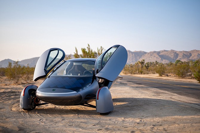 Aptera Motors, the solar electric vehicle (SEV) startup, recently unveiled ‘Luna,’ the third model in its inaugural line of three-wheelers. Photo courtesy of Aptera Motors.