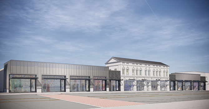 A rendering shows what Larchmont Mercantile will look like when the 17,000-square-foot retail site’s updates are finished.