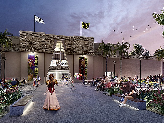 Rendering courtesy of the Comic-Con Museum
The Comic-Con Museum, located at the historic Balboa Park, held a soft opening on November 26. The grand opening will take place summer 2022.
