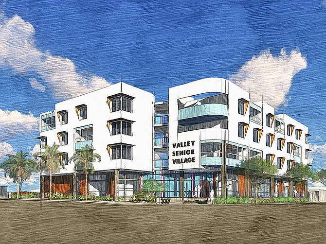 Rendering courtesy of National Community Renaissance
Valley Senior Village in Escondido will provide 50 apartments for low income renters, with construction due to finish in summer 2023.