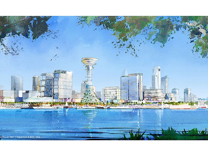 Rendering courtesy of 1HWY1
New plans for Seaport San Diego would enlarge the project envisioned to replace Seaport Village on San Diego’s downtown waterfront.