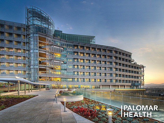 Palomar Medical Center Escondido is one of two state-of-the-art hospitals run by Palomar Health, recognized again as a World's Best Hospital. (Photo courtesy of Palomar Health)