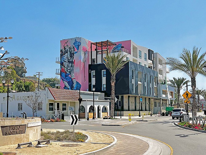 The Found Apartment’s 60-foot-tall mural. (Photo courtesy of Tideline Partners)