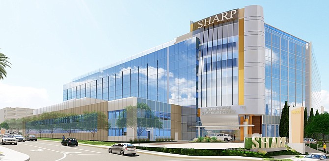 Rendering of the Cushman Emergency and Trauma Center expansion at Sharp Memorial Hospital in Serra Mesa. Image courtesy of Sharp HealthCare.