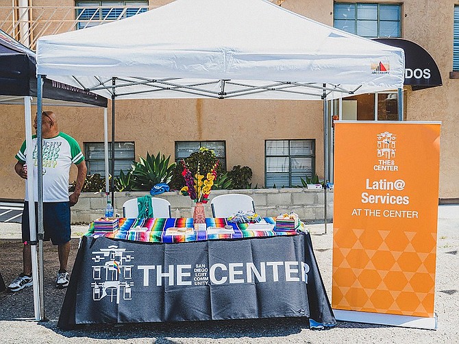 Consolidated Concepts created the banner and table used at The San Diego LGBT Community Center’s Open House celebration. Photo courtesy The San Diego LGBT Community Center