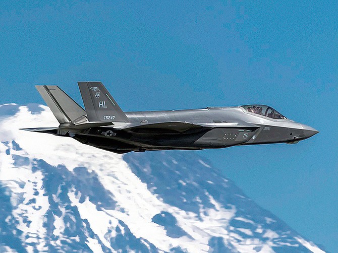 An F-35A Lightning II from the F-35A Demonstration Team flies over Tacoma, Washington on July 4, 2021. Photo courtesy of U.S. Air Force